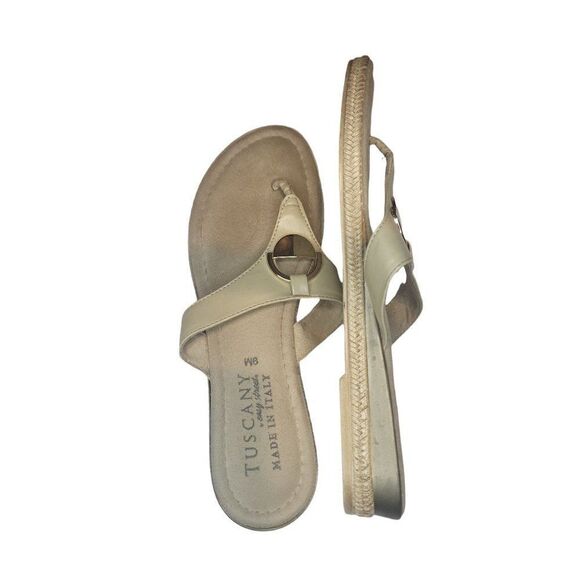Tuscany Sandals Women Sz 9 M Easy Street Made In Italy Leather Everyday - Picture 6 of 6